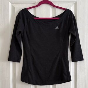 Adidas Women's Black 3/4 Sleeve Workout Top